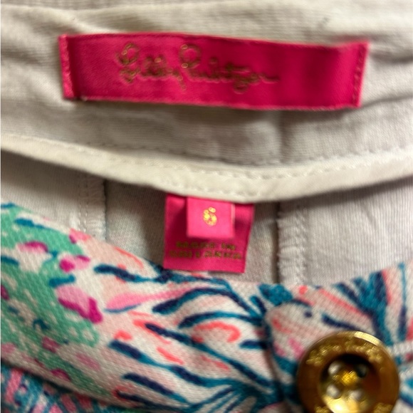 Lilly Pulitzer Multi Splashdown 5” Buttercup Knit Short size 6 - Picture 3 of 4